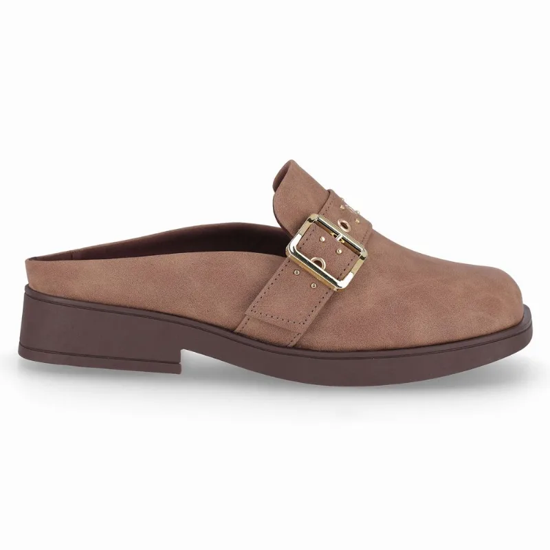 Mule Francisca Salto Baixo Nozes 40