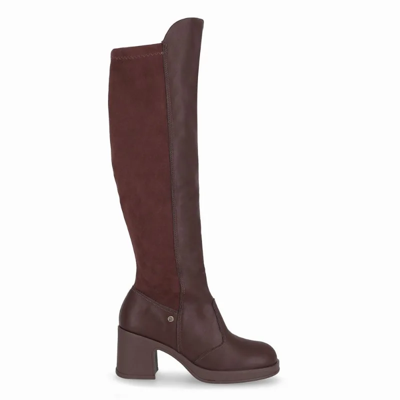 Bota Loiva Cano Longo Salto Médio Cacau 36