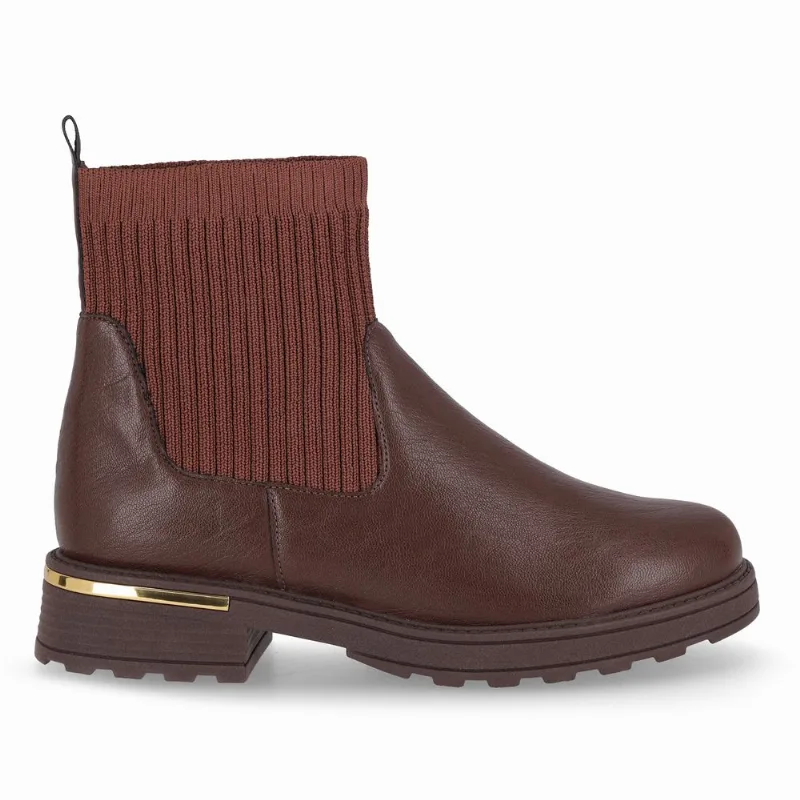 PICCADILLY MAXI - Bota Gisa Cano Curto Salto Médio Cacau 39