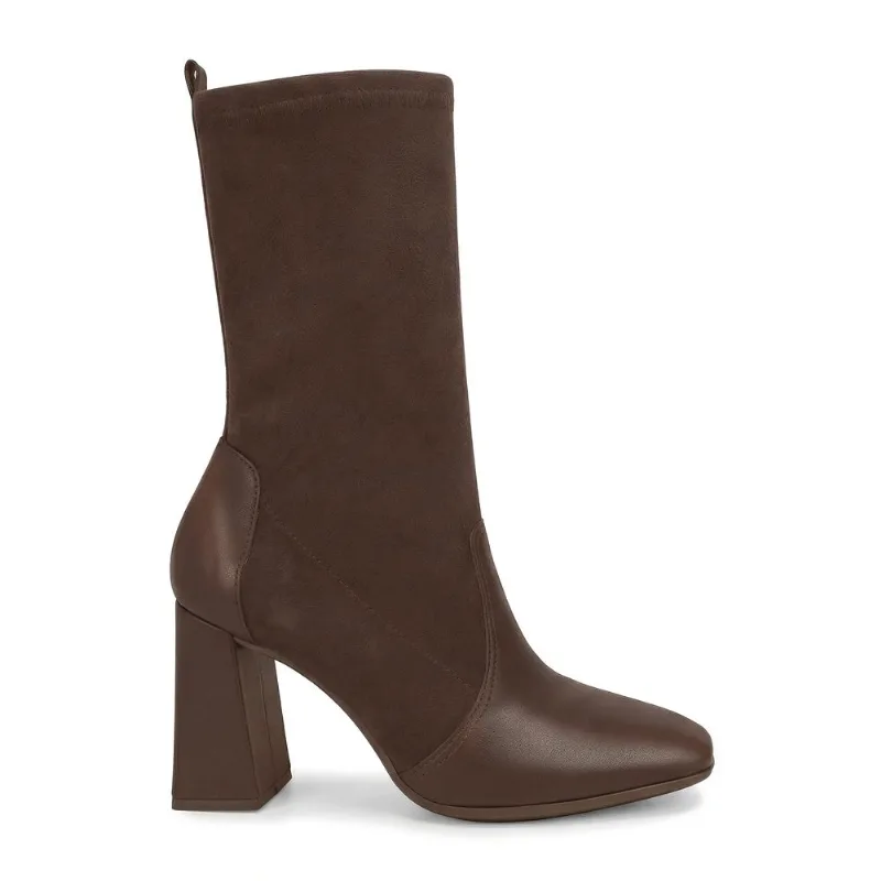 Bota Cano Médio Salto Alto Cacau 40
