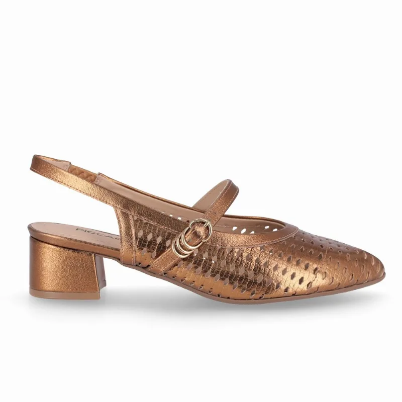 Slingback Taci Salto Médio Ouro Velho 34