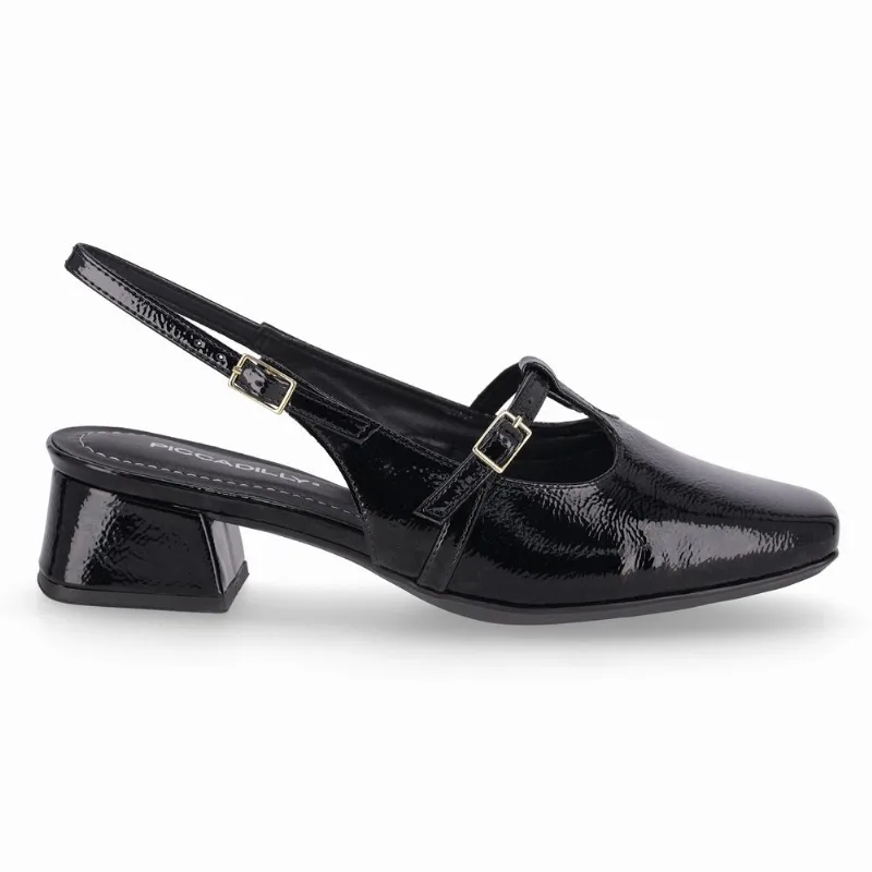 Slingback Tati Salto Médio Preto 34