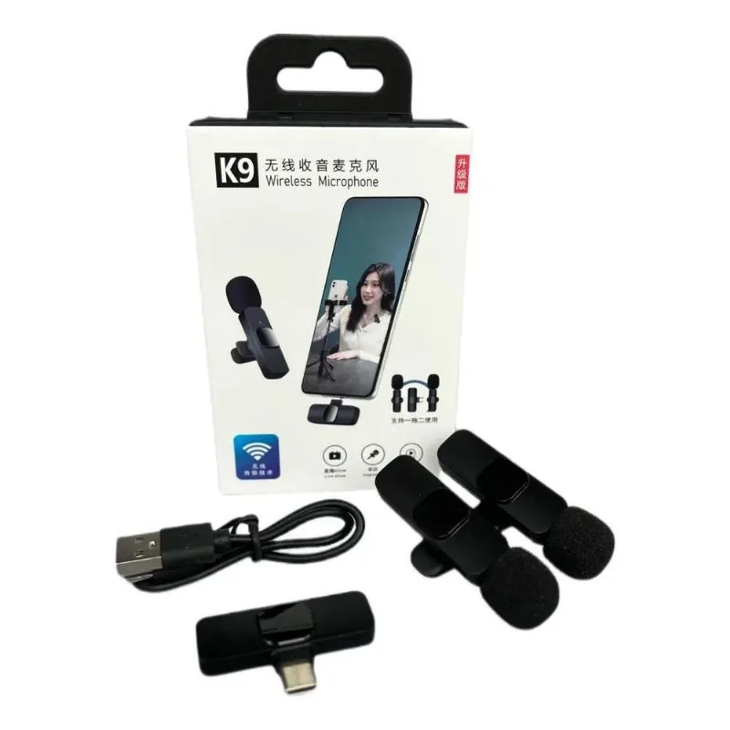 Microfone Sem Fio Duplo Lapela Profissional Android Tipo C