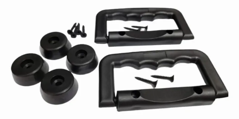Kit 2 Alça P Caixa De Som + 4 Pezinho Emborrachado Grande