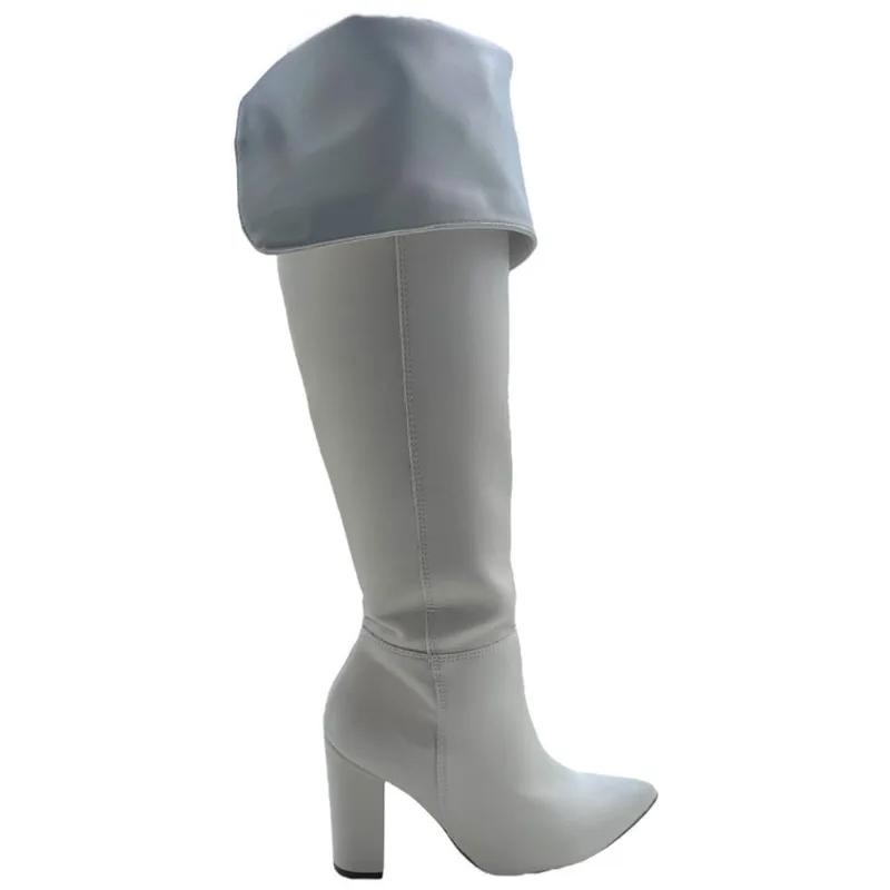 Bota Feminina Vizzano Over The Knee Bico Fino Salto Alto Quadrado