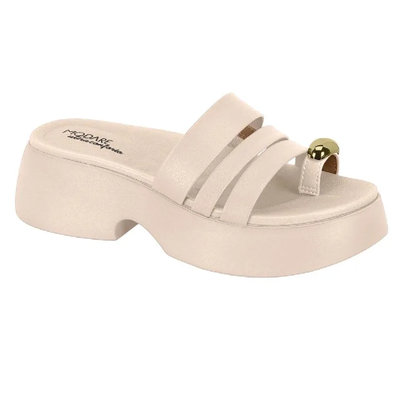 Sandalia Modare Salto Grosso Ref 7210.101.21736 Creme 039