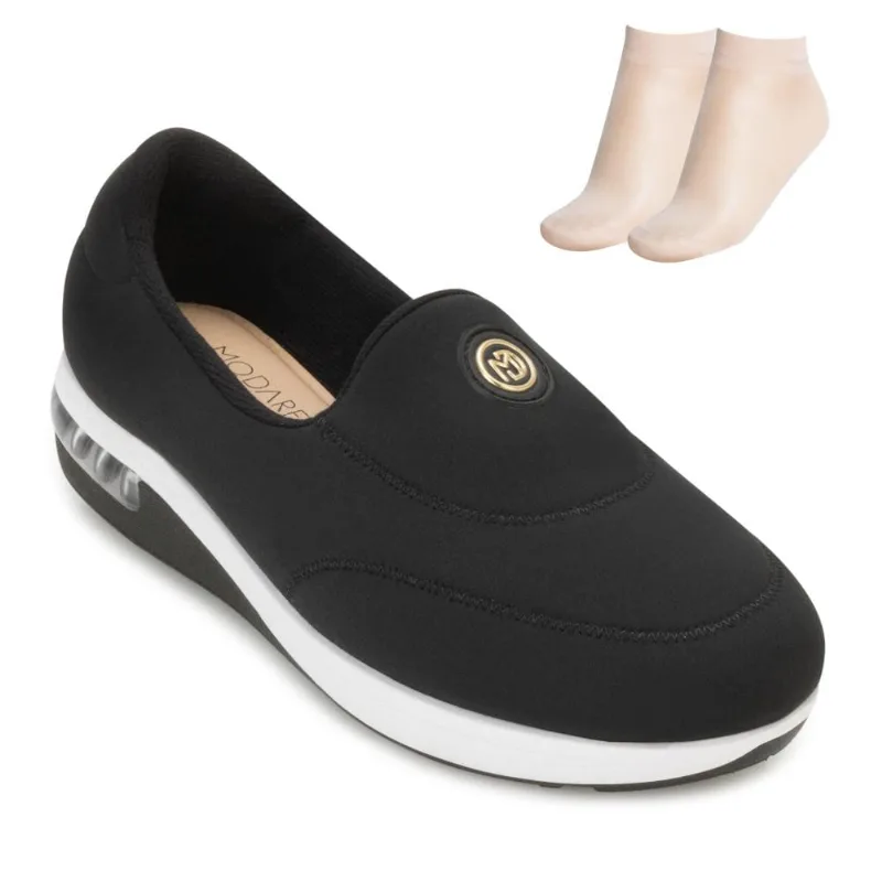 Tênis Slip On Modare e Meia MD25-73202 35 / Preto/Dourado