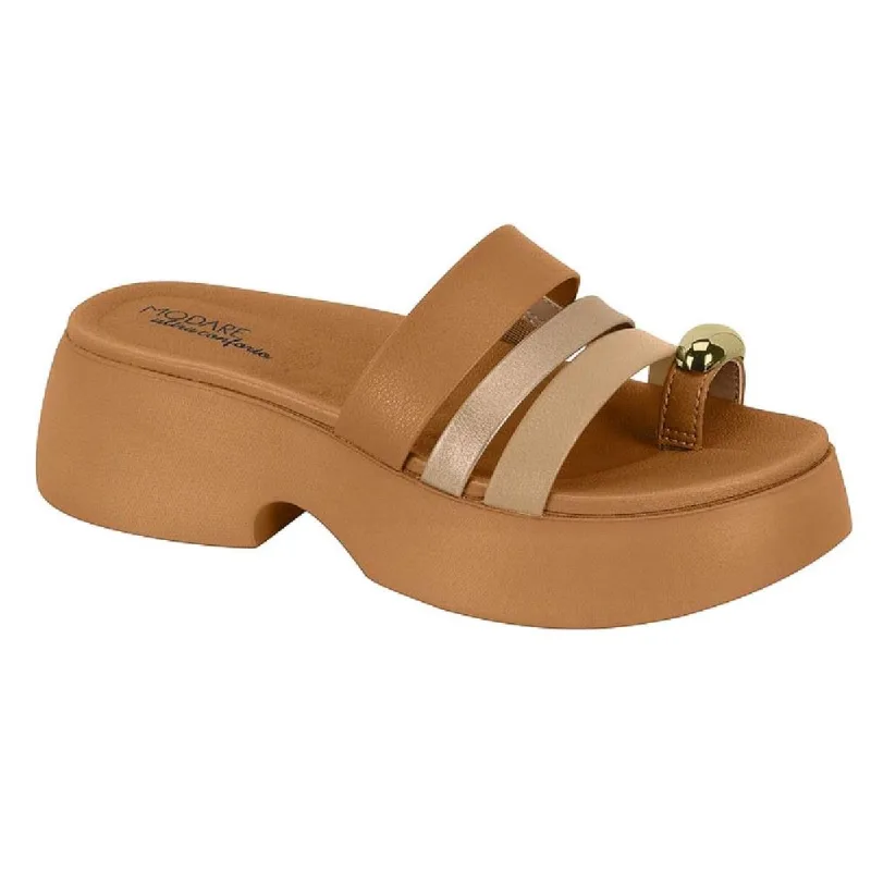 Sandalia Modare Salto Grosso Ref 7210.101.28590 Camel/tan/dourado 035