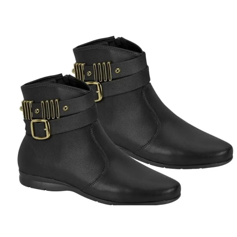 Bota Feminina Rasteira Cano Curto Fivela Beira Rio 9084106