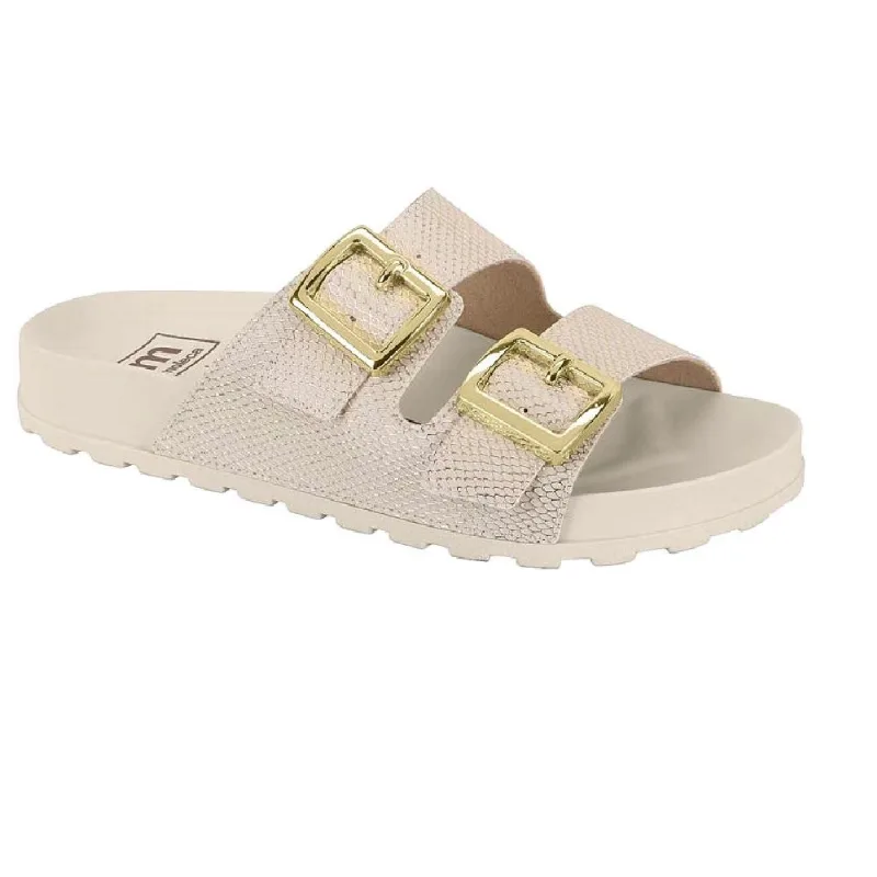 Sandalia Moleca Papete Fivela Ref 5436.401.29853 Branco Off/dourado 034