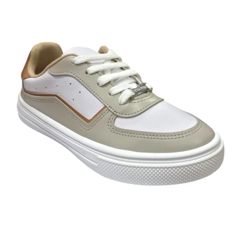 Tênis Casual Feminino Moleca Napa Branco/Cinza 5796.107