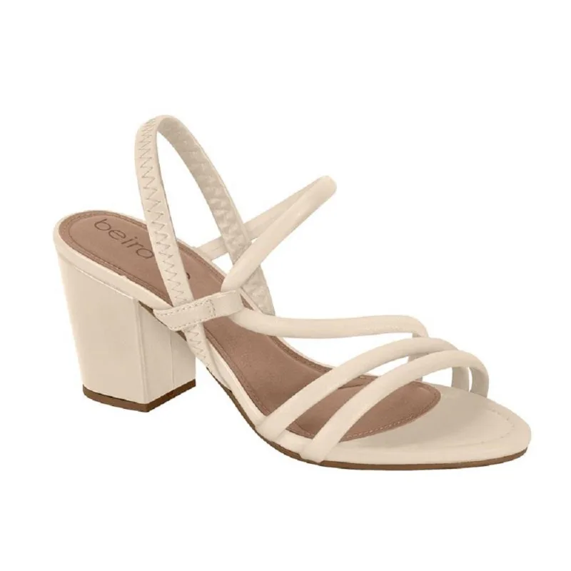 Sandalia Beira Rio Salto Bloco Ref 8280.686.21191 Creme 039