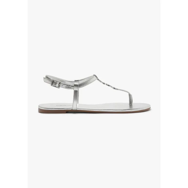 Sandália Rasteira Feminina Fivela - Prata 038