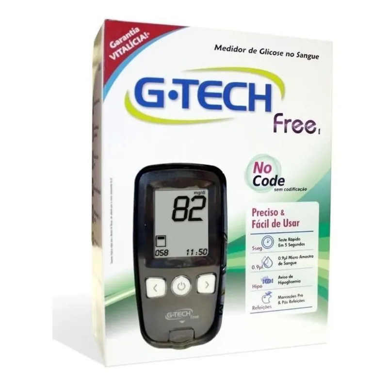 5x Kit Medidor De Glicemia Completo Para G-tech Free
