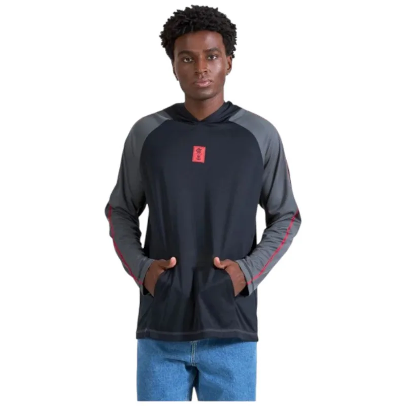 Camisa Masculina Flamengo Braziline Lacado Manga Longa Preto G (MP)