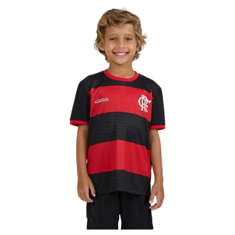 Camisa Juvenil Flamengo 10 Anos Braziline Emoção Vermelho E Preto (MP)