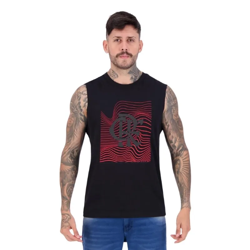 Camiseta Regata Masculina Flamengo Braziline Alvoroço Preto GG (MP)