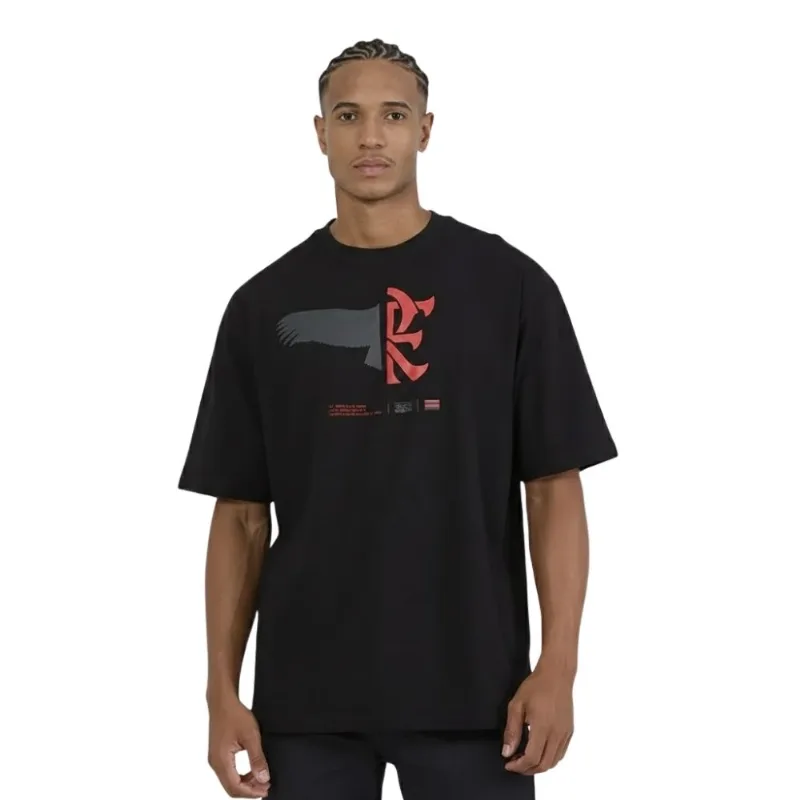 Camiseta Masculina Flamengo Braziline Fluxo Preto G (MP)
