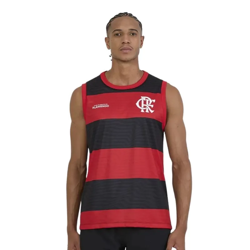 Camiseta Regata Masculina Flamengo Braziline Presença Vermelho Preto GG (MP)