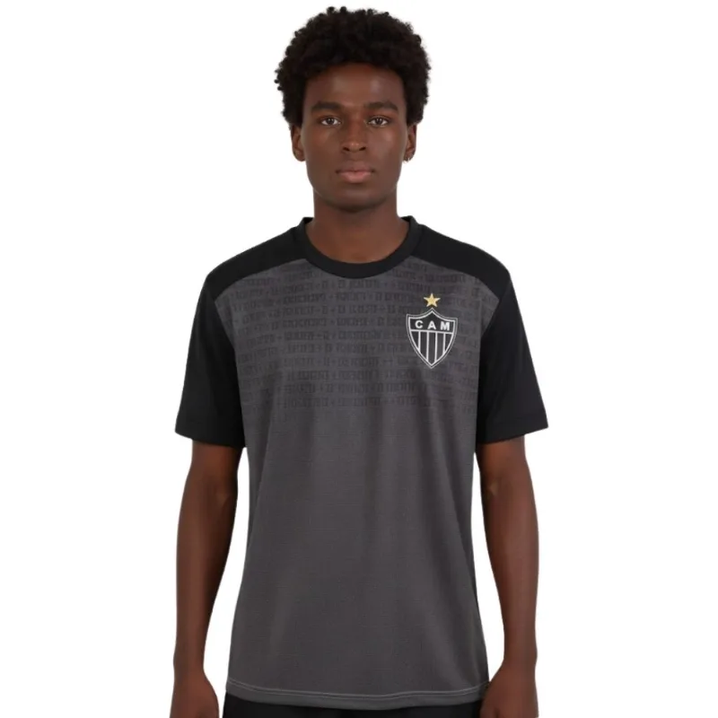 Camiseta Masculina Atletico Mineiro Braziline Pulsar Preto Cinza GG (MP)