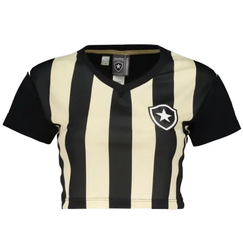Camisa Cropped Feminina Botafogo Braziline Movimentar Preto P (MP)