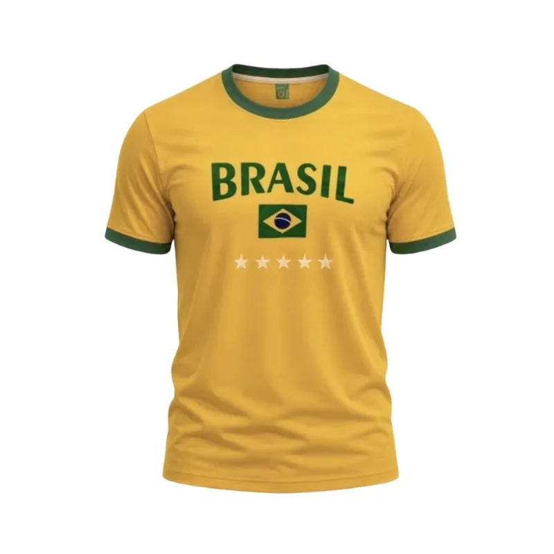 Camisa Do Brasil Masculina M Braziline Puro Amarelo (MP)