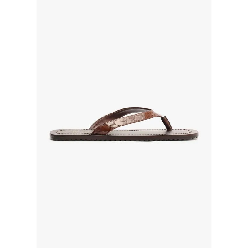 Chinelo De Dedo Croco - Marrom 035