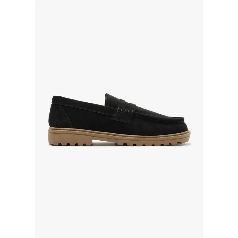 Mocassim Masculino Tratorado Camurça - Preto 040