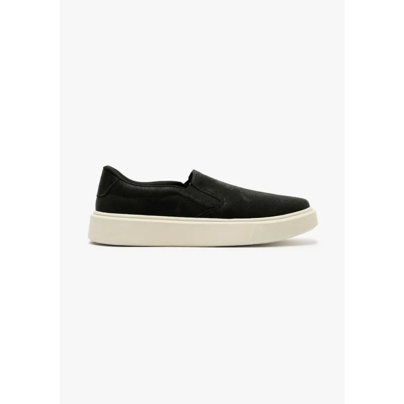 Tênis Masculino Slip On Couro - Preto 041