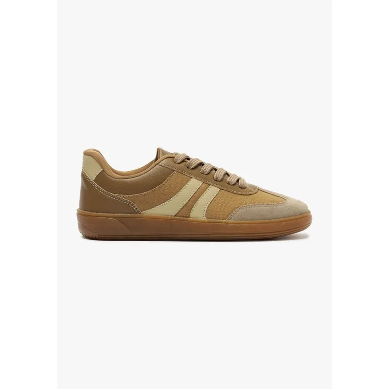 Tênis Feminino Casual Recortes - Marrom 037