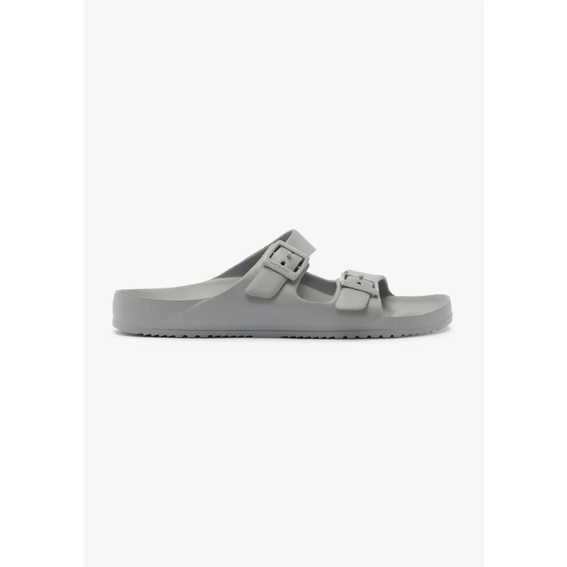 Sandália Papete Masculina Tiras Fivelas - Cinza 040