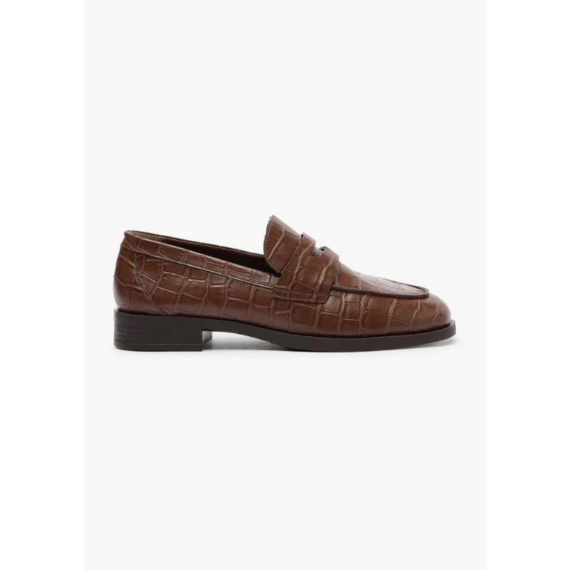 Mocassim Feminino Croco - Marrom 035