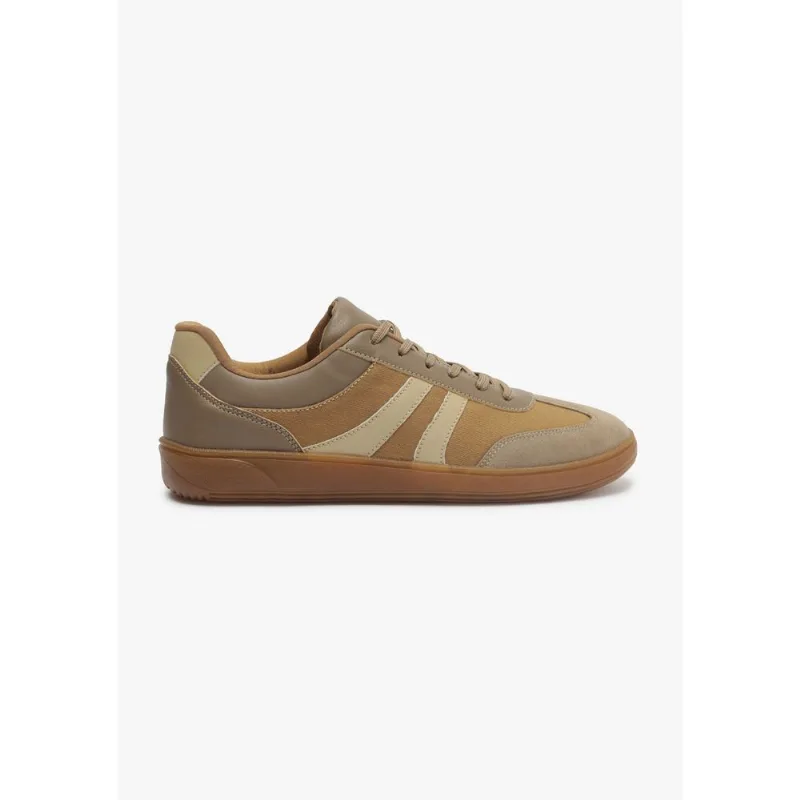 Tênis Masculino Casual Recortes - Marrom 039