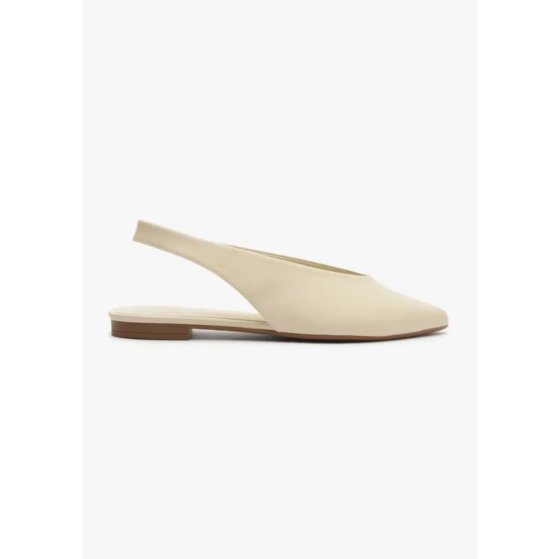 Sapatilha Slingback Bico Fino - Creme 035