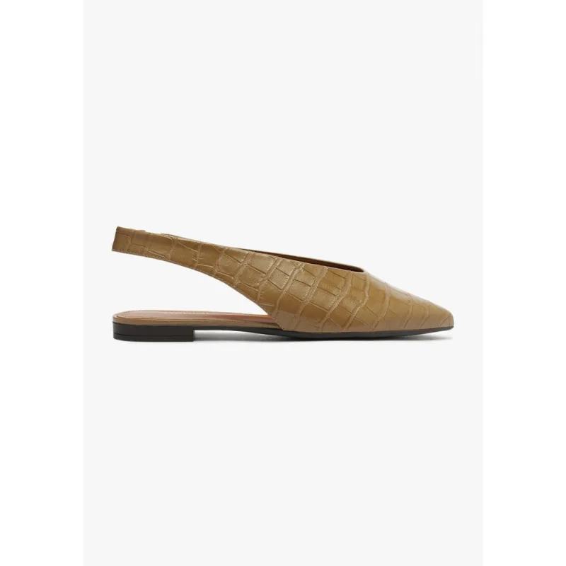 Sapatilha Slingback Bico Fino - Marrom 040