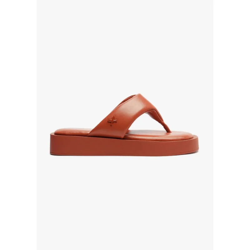 Sandália Solar Flatform Feminina Tira Acolchoada - Laranja 038