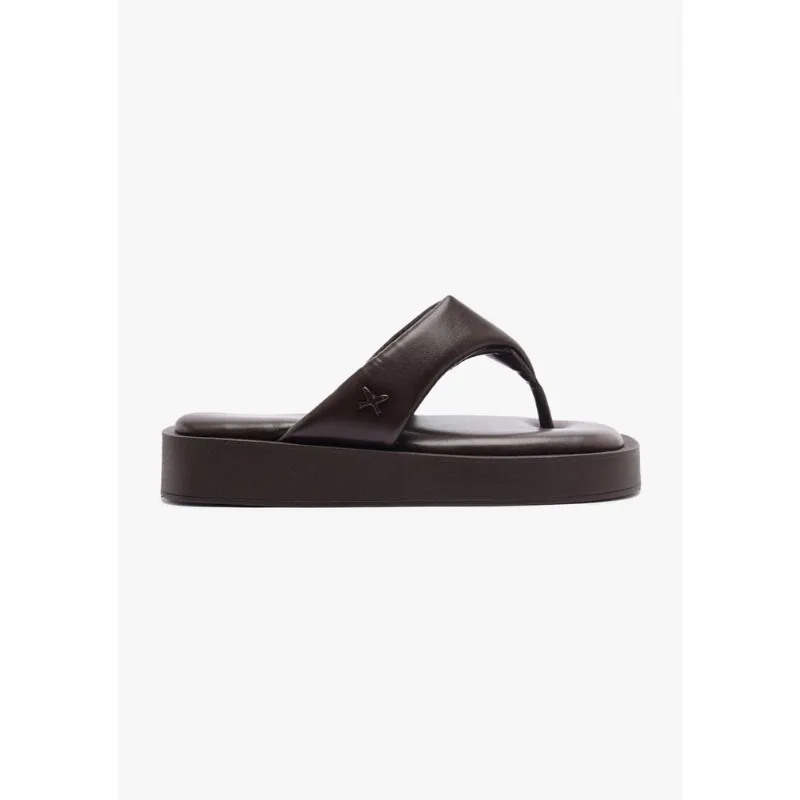 Sandália Solar Flatform Feminina Tira Acolchoada - Marrom 040