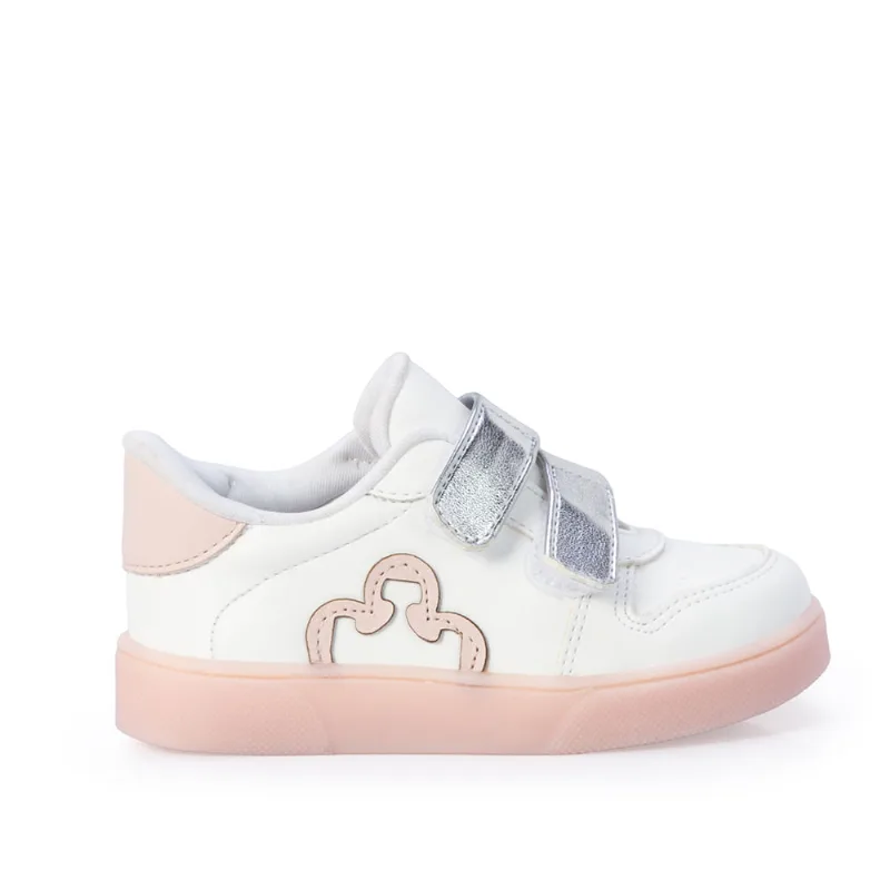 Tênis Bebê Velcro Branco e Prata 18