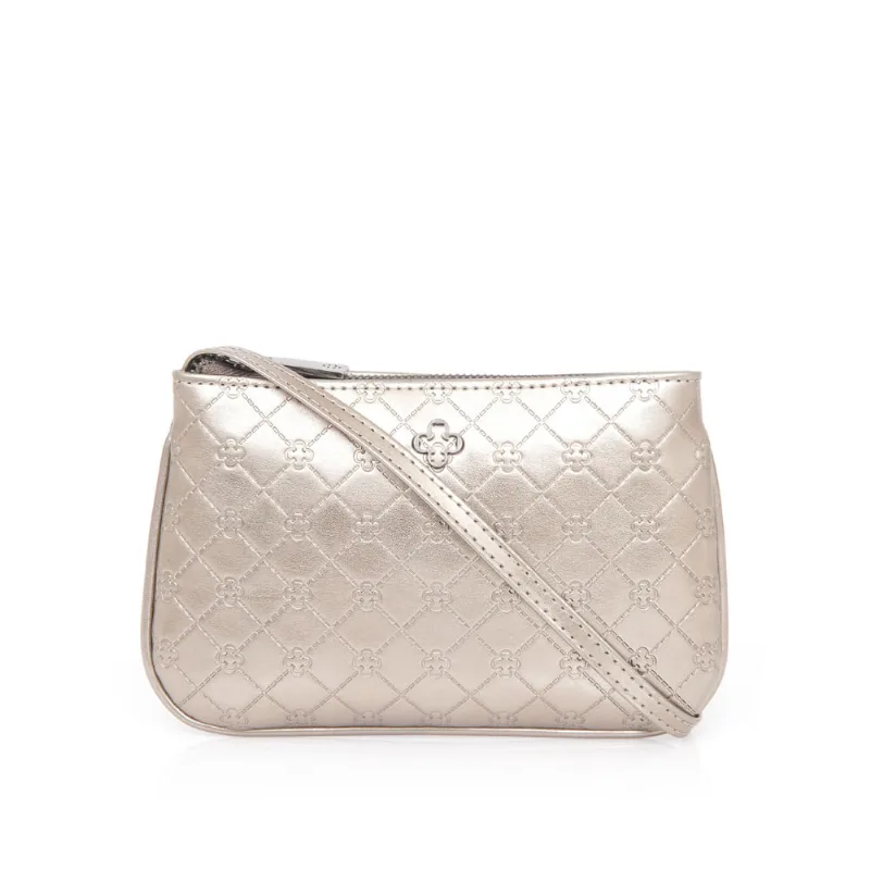 Bolsa Pietra Monograma Tiracolo Cinza Pewter