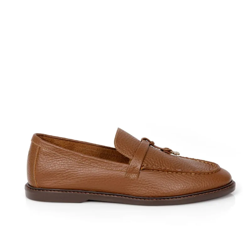 Loafer Mocassim Couro Caramelo Floater Mogno 37 - CAPODARTE
