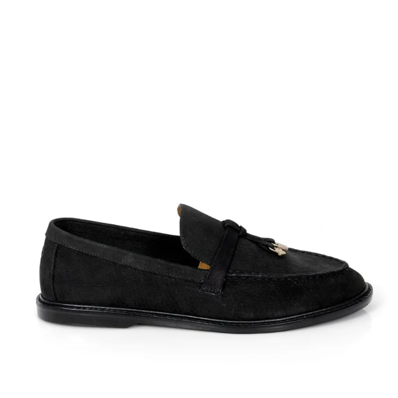 Loafer Mocassim Couro Nobuck Preto 33