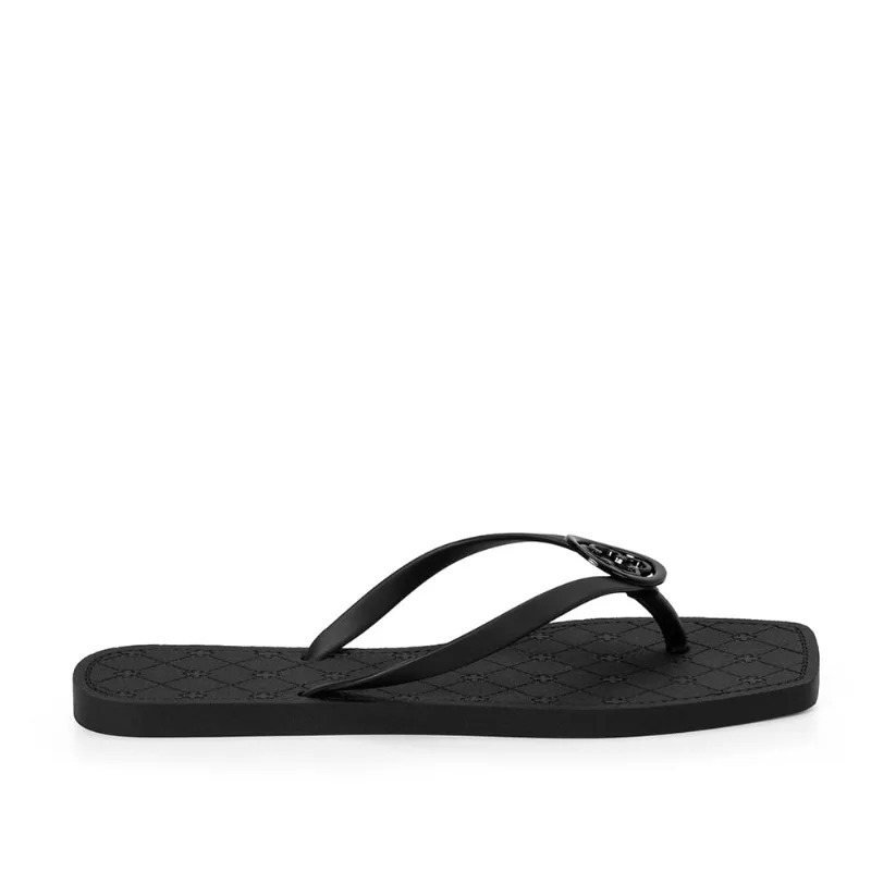 Chinelo Monograma Preto Bico Quadrado 33.34