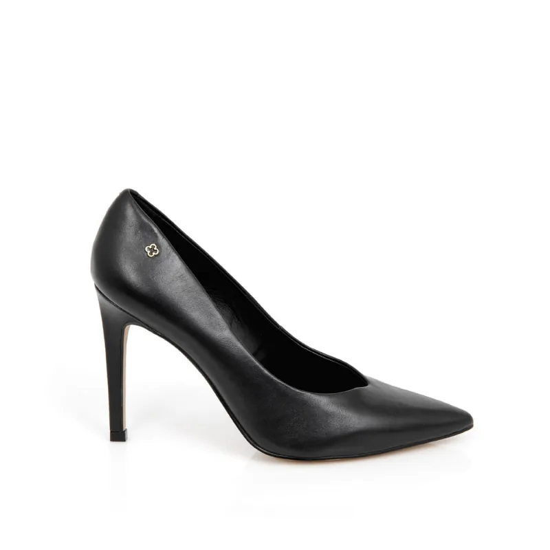 Scarpin Salto Alto Couro Preto 33