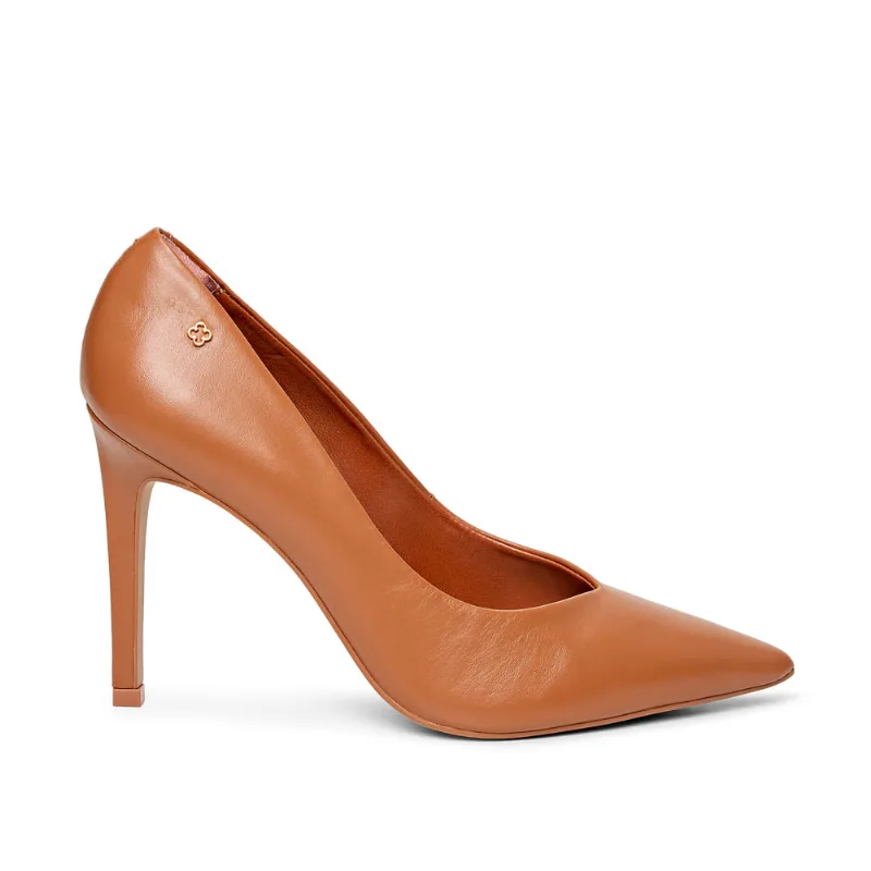 Scarpin Salto Alto Couro Caramelo 34