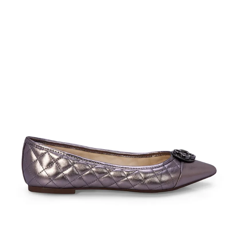 Sapatilha Bico Fino Catherine Cinza Pewter Couro 37