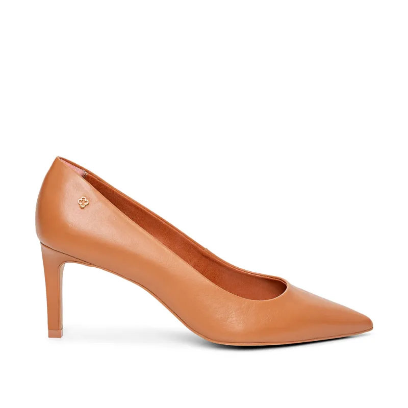 Scarpin Salto Alto Couro Caramelo 40