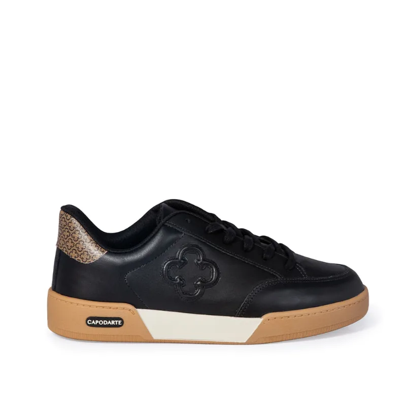 Tênis Flatform Couro Amarração Preto 39