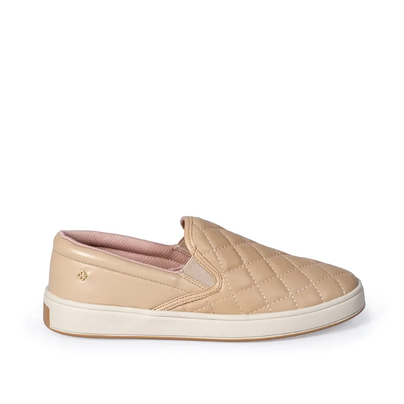Tênis Slip On Matelassê Nude Seda 35
