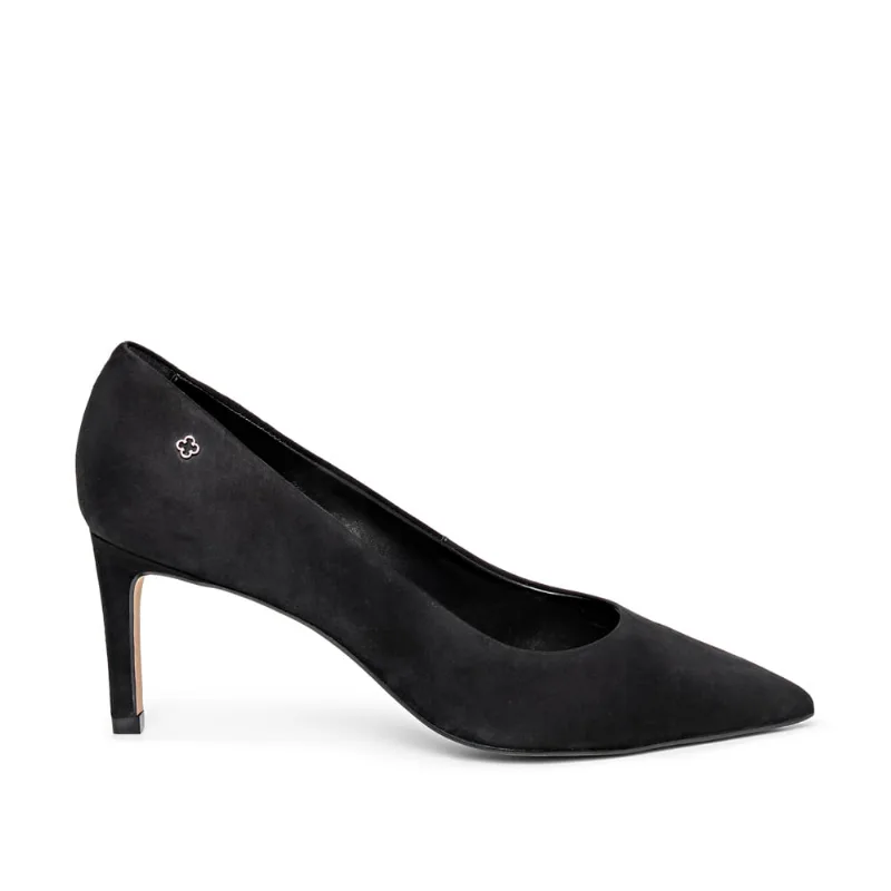 Scarpin Salto Médio Couro Nobuck Preto 39