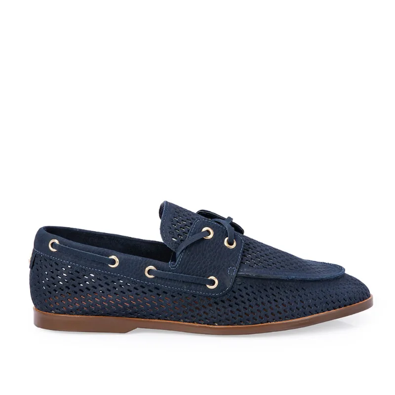 Loafer Mocassim Couro Nobuck Marinho Azzurro 38